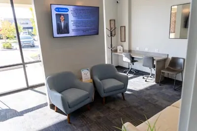 the waiting room at AVA Dental