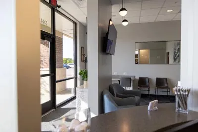inside the waiting room at AVA Dental