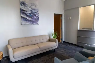 the waiting room at AVA Dental